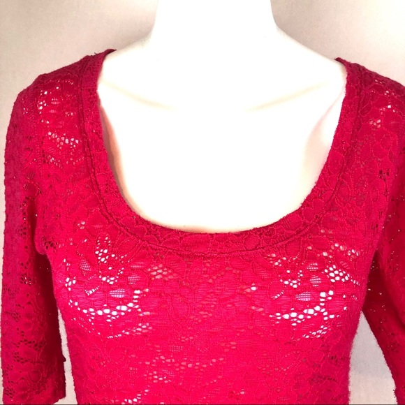 Express Lace Pink Top - Size M - Picture 8 of 8